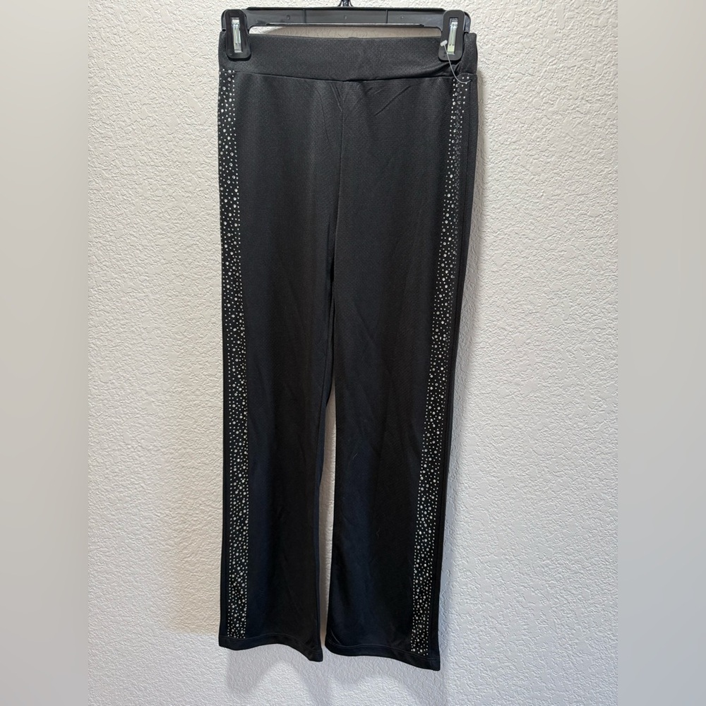 Retro Fox Wide Leg Rhinestone Racing Stripe Yoga Pant  Girls Size 10/12